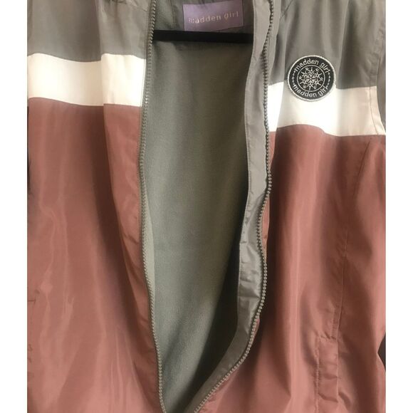 NWT~Madden Girl Dusty Rose~Gray~White Colorblock All Weather Jacket Sz L - Picture 3 of 4